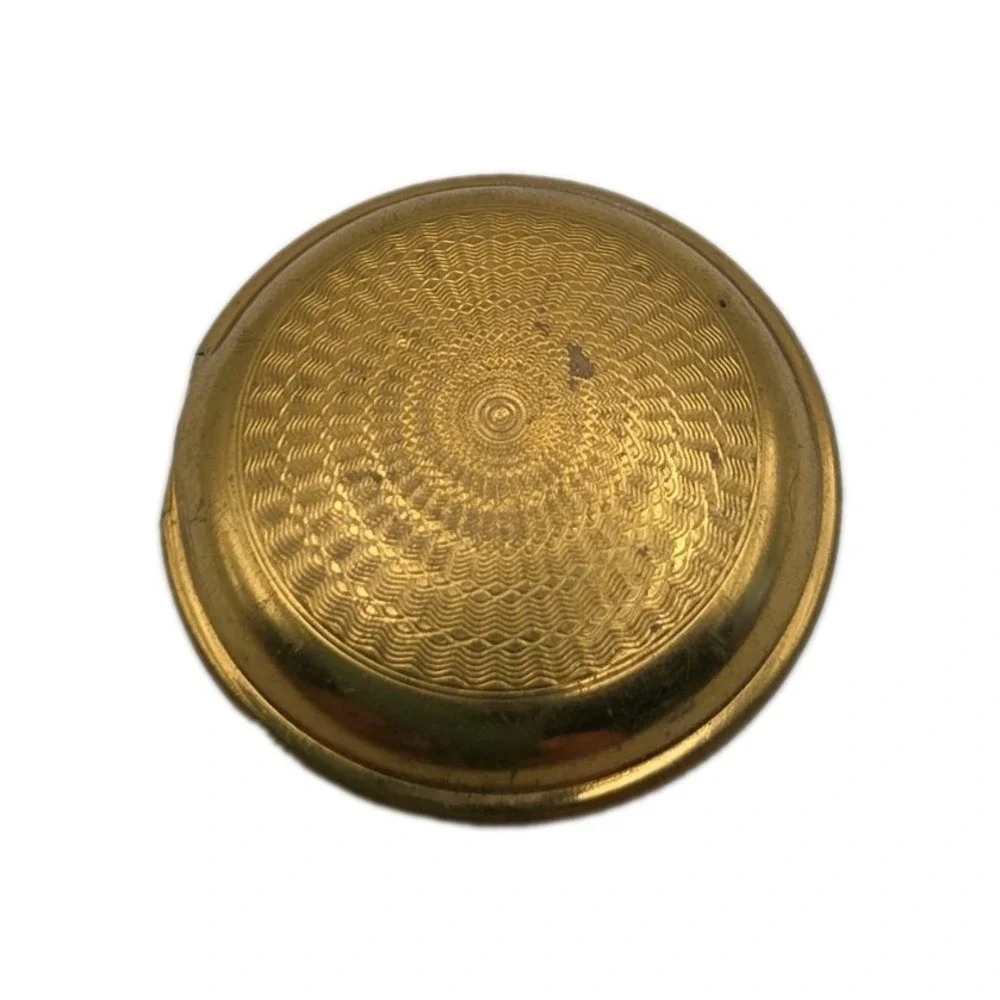 Vintage 1920s Art Deco Makeup Powder Mirrored Compact Richard Hudnut USA Brass